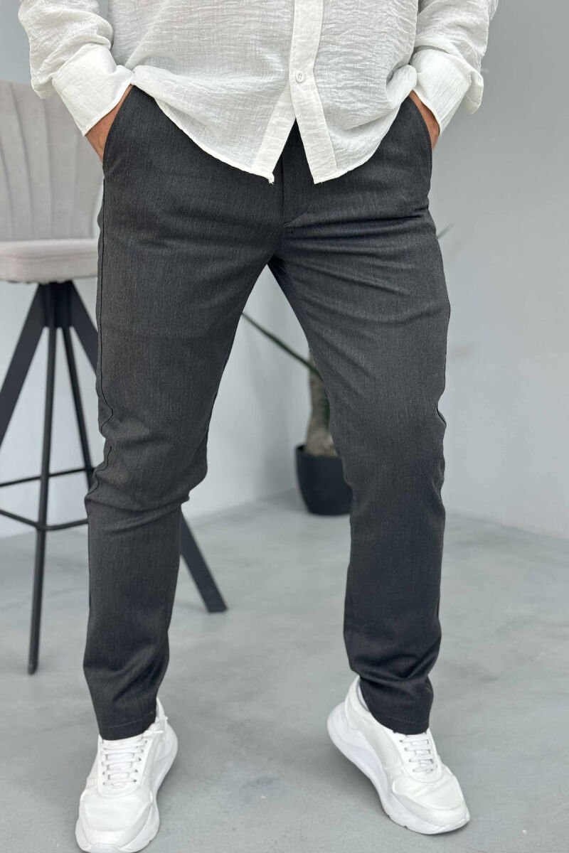 ONE COLOR SIMPLE MEN PANTS DARK GREY/GEE - 3