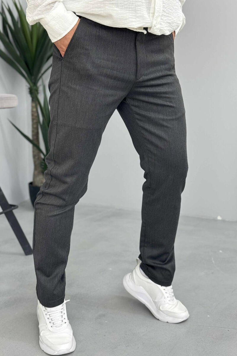 ONE COLOR SIMPLE MEN PANTS DARK GREY/GEE - 4