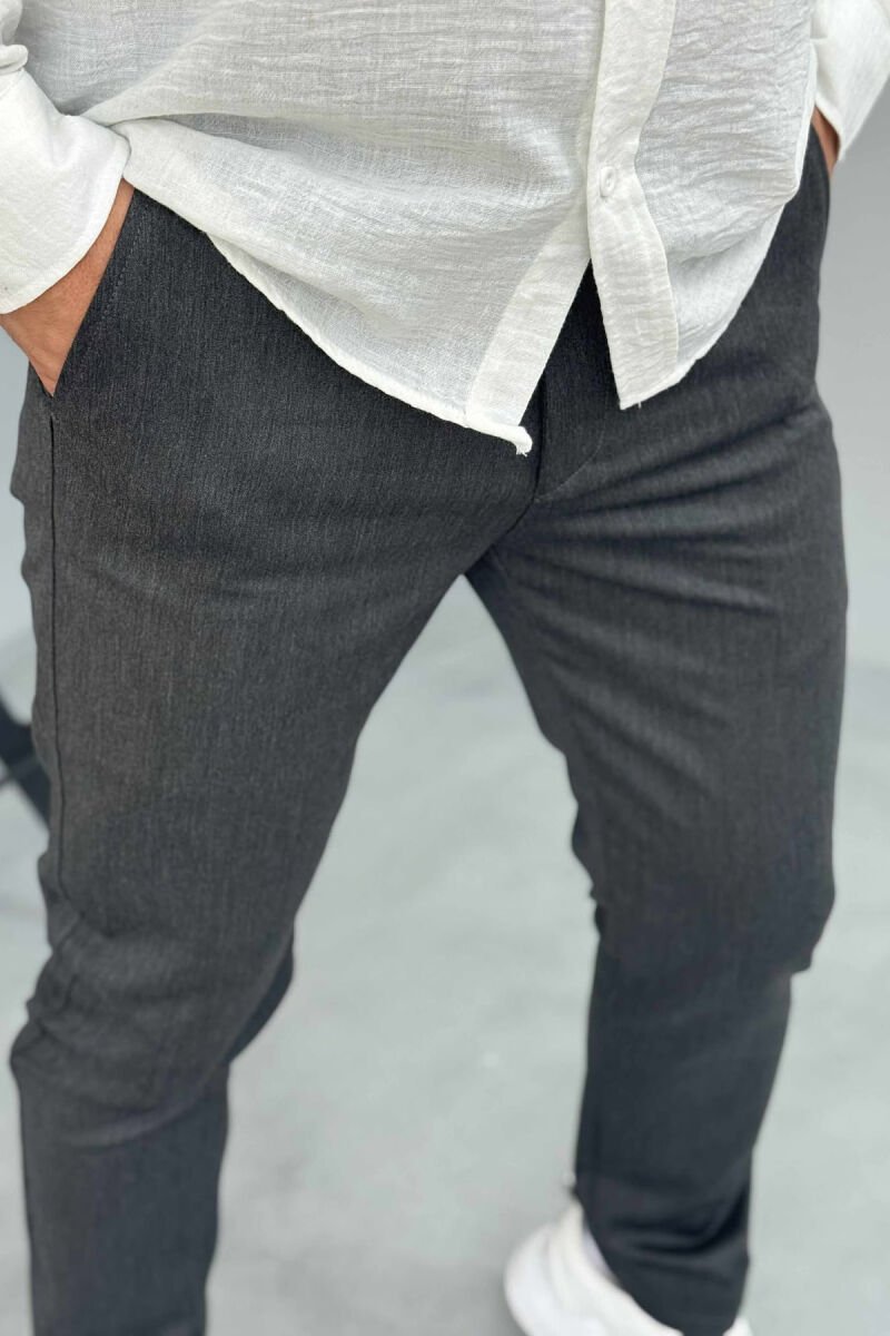 ONE COLOR SIMPLE MEN PANTS DARK GREY/GEE - 5