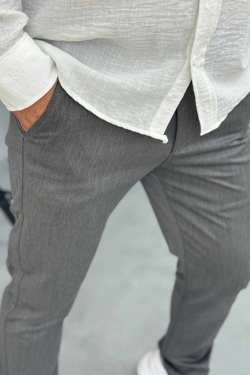 ONE COLOR SIMPLE MEN PANTS GREY/GRI - 3