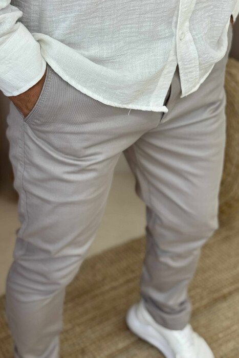 ONE COLOR SIMPLE MEN PANTS LIGHT GREY/GZ - 2