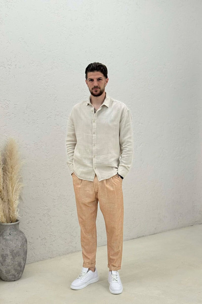 ONE COLOR SIMPLE MEN PANTS ORANGE/PORTOKALLI - 1