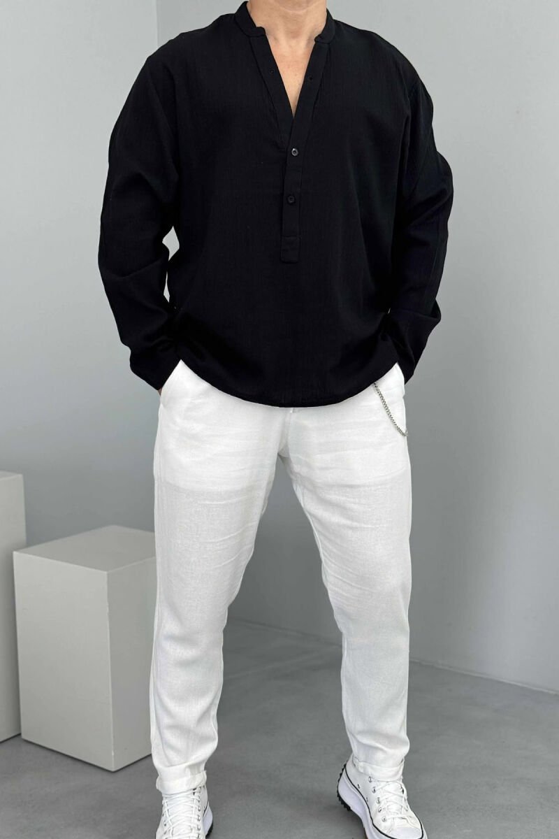 ONE COLOR SIMPLE MEN PANTS WHITE-E BARDHE - 1
