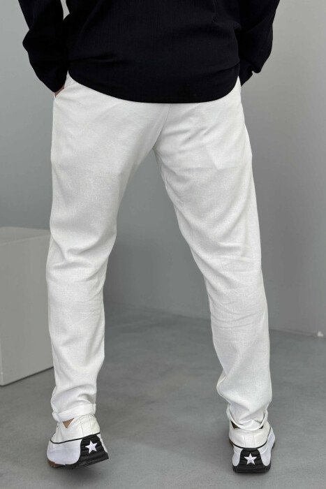 ONE COLOR SIMPLE MEN PANTS WHITE-E BARDHE - 4