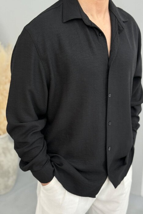 ONE COLOR SIMPLE MEN SHIRT BLACK/ E ZEZE - 2