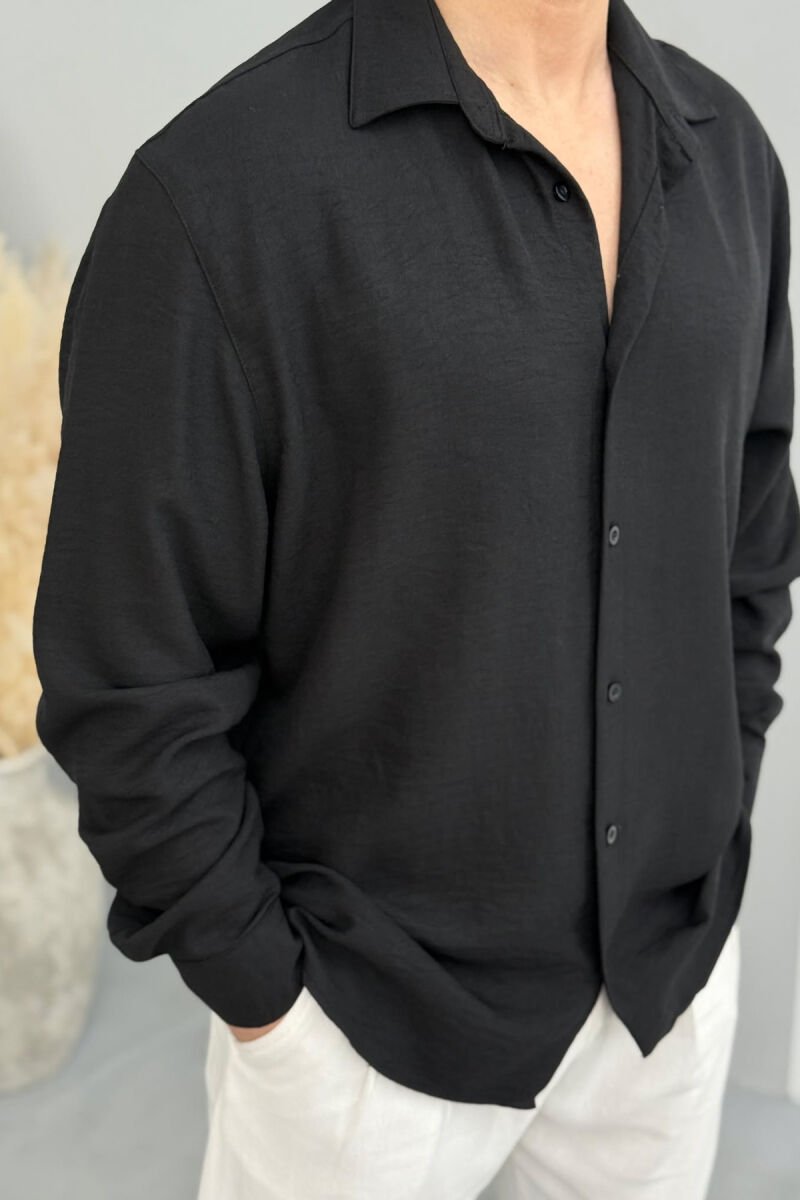ONE COLOR SIMPLE MEN SHIRT BLACK/ E ZEZE - 2