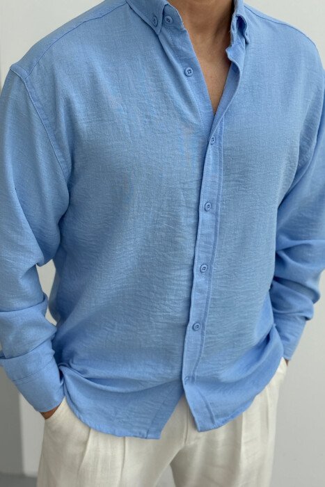 ONE COLOR SIMPLE MEN SHIRT BLUE/BLU 