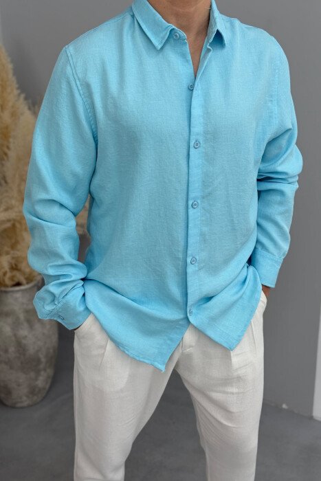 ONE COLOR SIMPLE MEN SHIRT LIGHTBLUE/BZ 