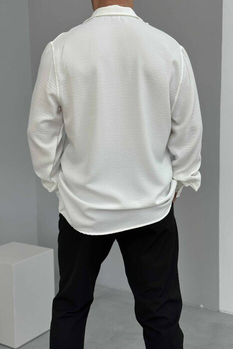 ONE COLOR SIMPLE MEN SHIRT WHITE-E BARDHE - 2
