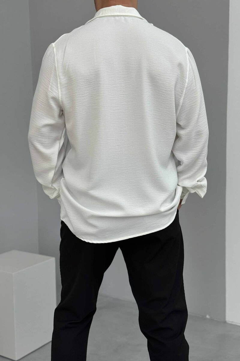 ONE COLOR SIMPLE MEN SHIRT WHITE-E BARDHE - 2