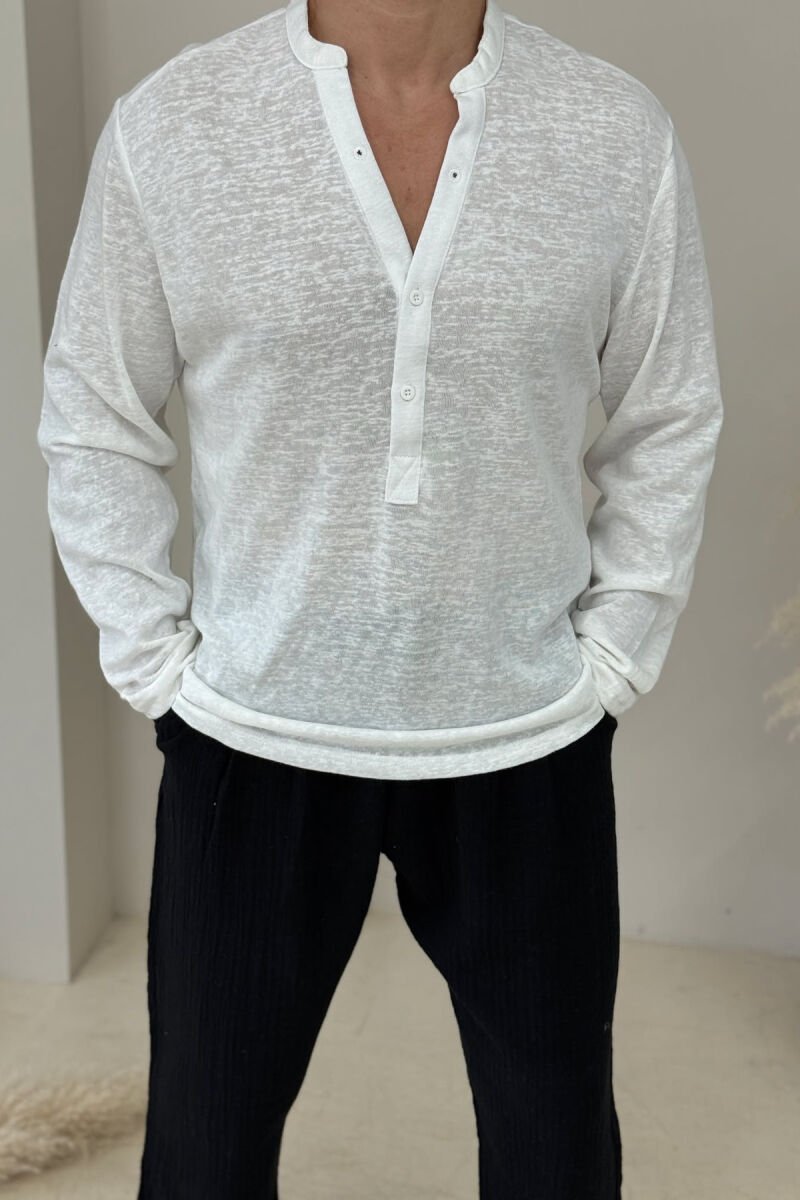 ONE COLOR SIMPLE MEN SHIRT WHITE-E BARDHE - 2