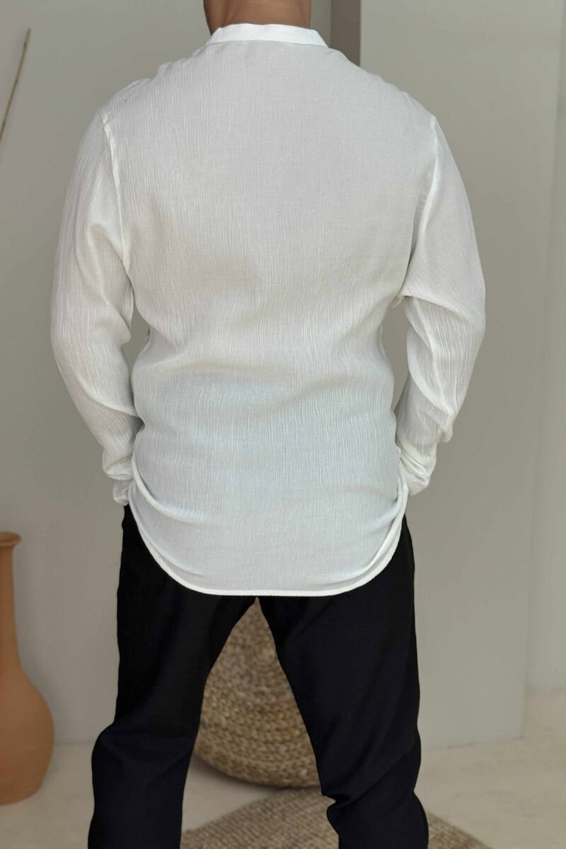ONE COLOR SIMPLE MEN SHIRT WHITE-E BARDHE - 3