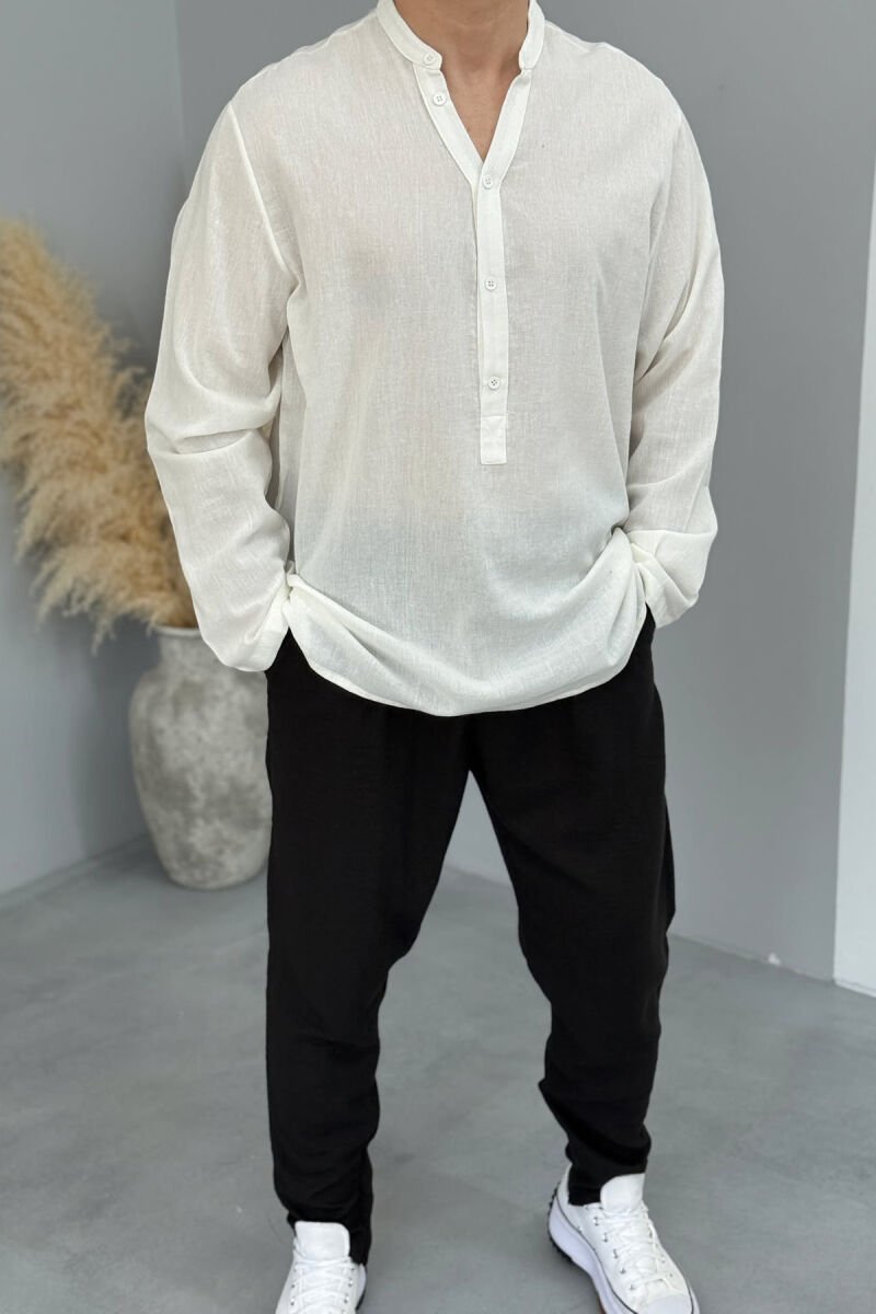 ONE COLOR SIMPLE MEN SHIRT WHITE-E BARDHE - 1
