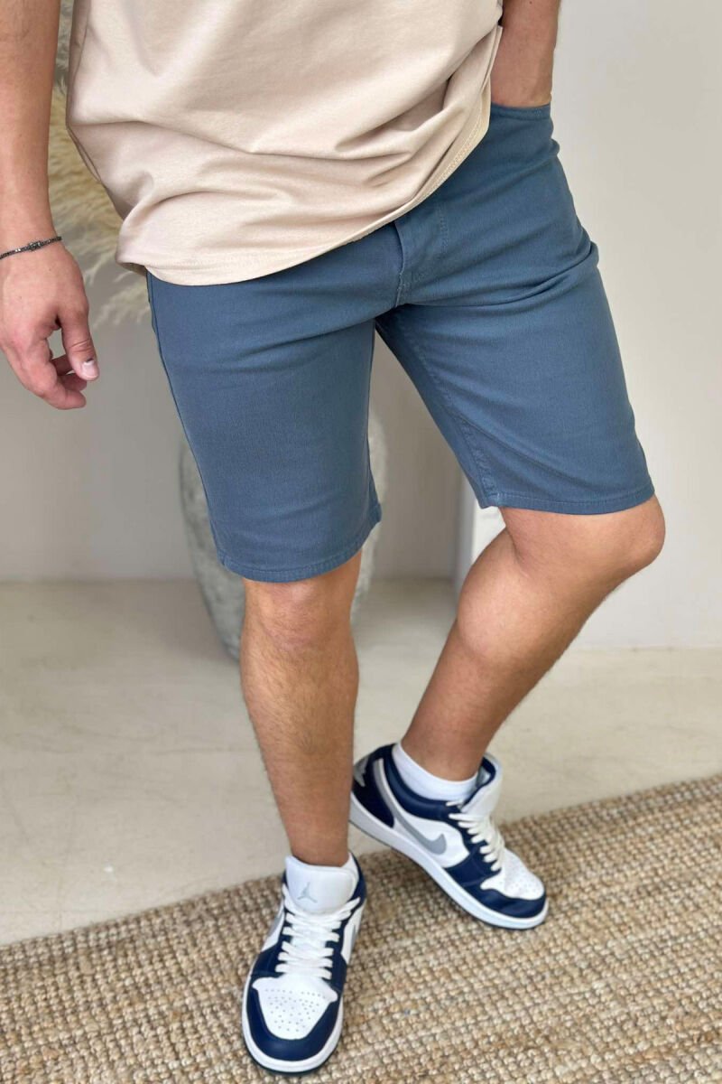 ONE COLOR SIMPLE MEN SHORT PANTS BLUE STONE/GK - 2