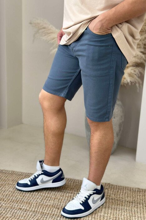 ONE COLOR SIMPLE MEN SHORT PANTS BLUE STONE/GK - 3