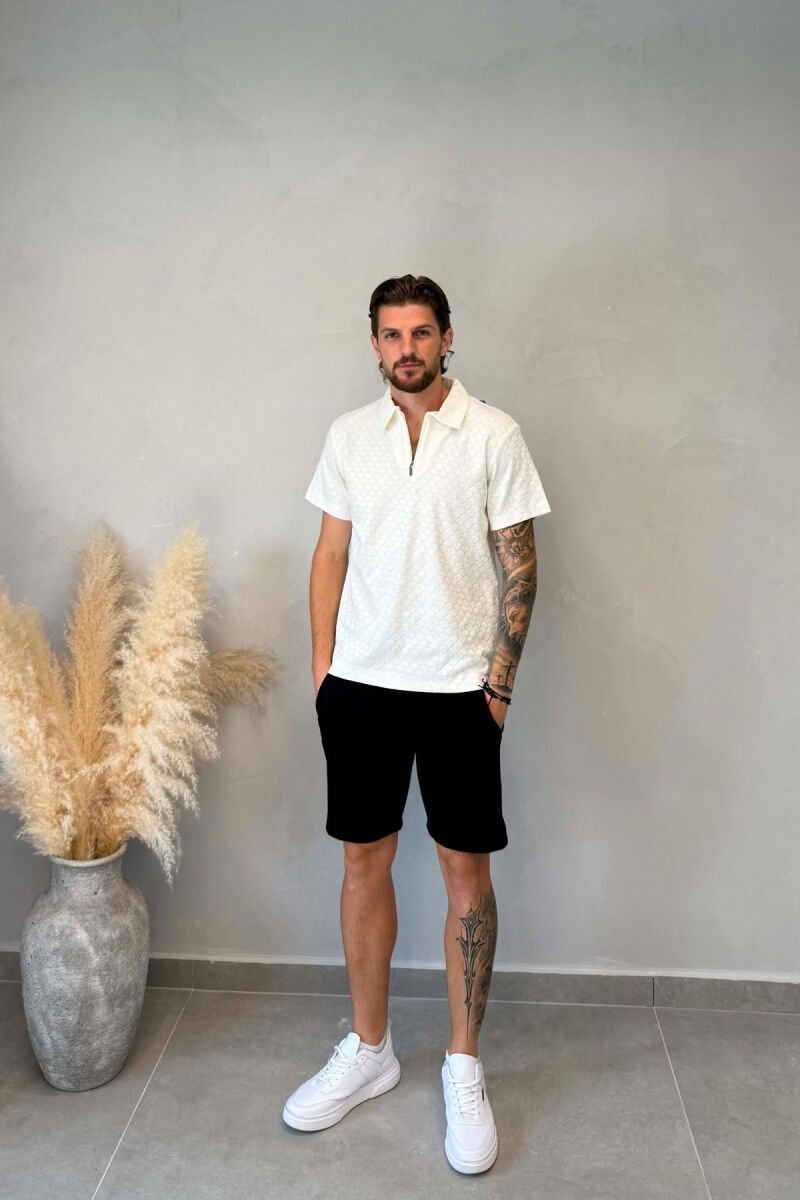 ONE COLOR SIMPLE MEN SHORT SWEATPANTS BLACK/ E ZEZE - 1