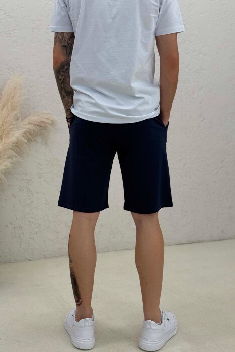 ONE COLOR SIMPLE MEN SHORT SWEATPANTS BLUE/BLU - 3