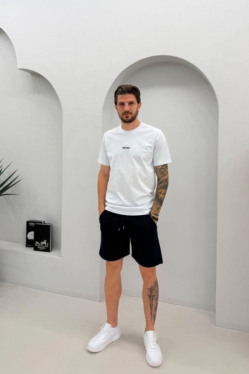 ONE COLOR SIMPLE MEN SHORT SWEATPANTS BLUE/BLU - 1