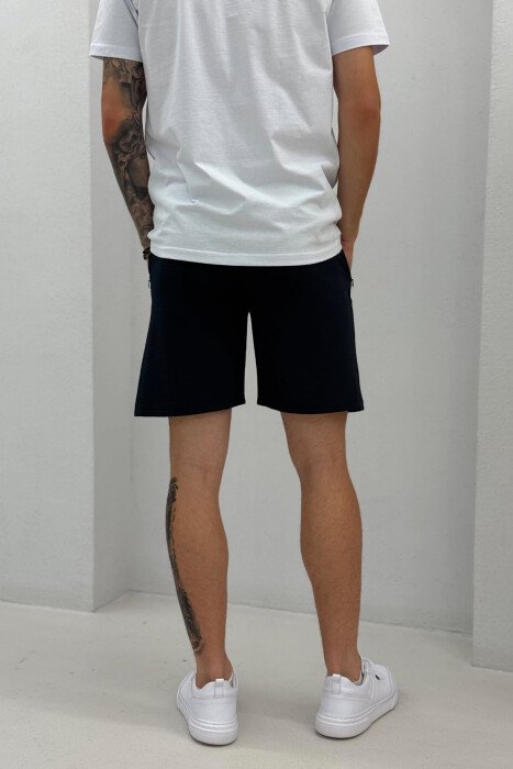 ONE COLOR SIMPLE MEN SHORT SWEATPANTS BLUE/BLU - 3