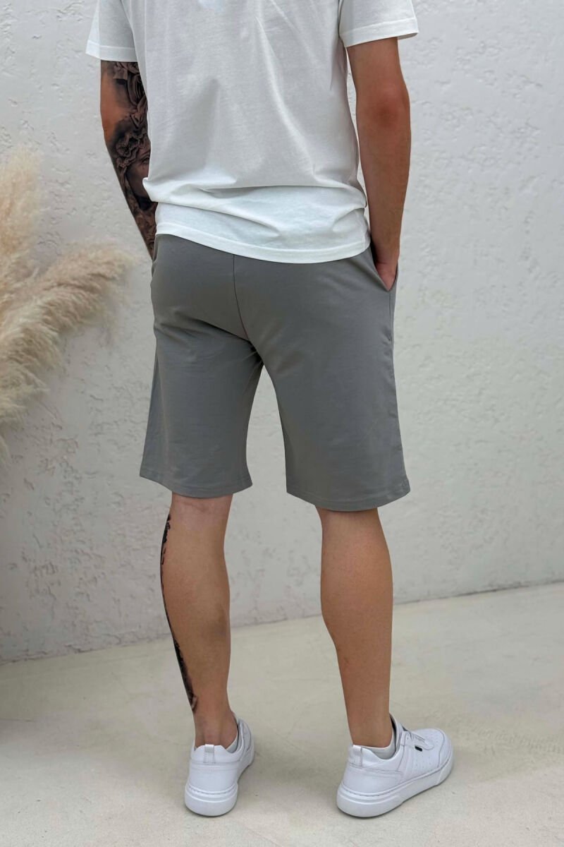 ONE COLOR SIMPLE MEN SHORT SWEATPANTS DARK GREY/GEE - 3