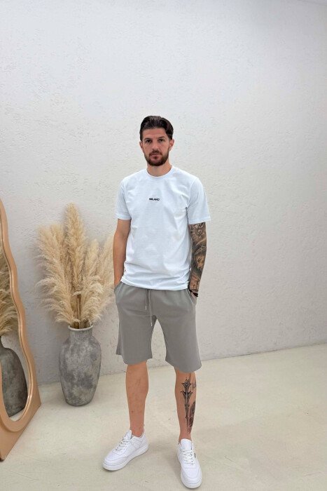 ONE COLOR SIMPLE MEN SHORT SWEATPANTS GREY/GRI 