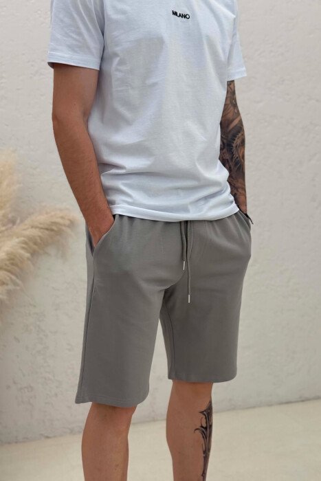 ONE COLOR SIMPLE MEN SHORT SWEATPANTS GREY/GRI - 2