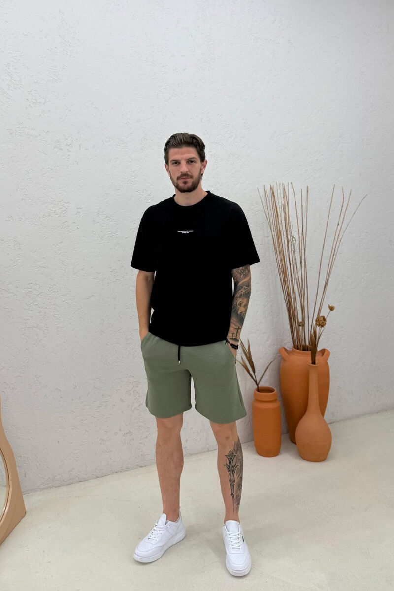 ONE COLOR SIMPLE MEN SHORT SWEATPANTS MINT/MENTE - 1