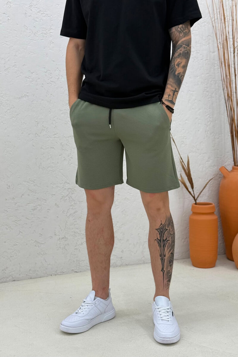 ONE COLOR SIMPLE MEN SHORT SWEATPANTS MINT/MENTE - 4
