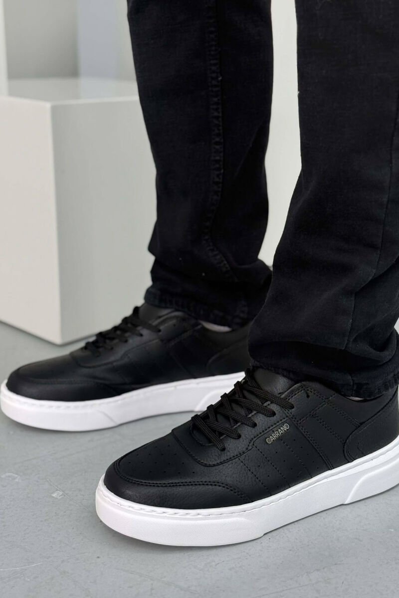 ONE COLOR SIMPLE MEN SNEAKERS BLACK-WHITE/ZEBA - 2