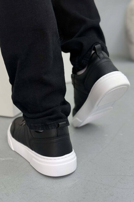 ONE COLOR SIMPLE MEN SNEAKERS BLACK-WHITE/ZEBA - 4