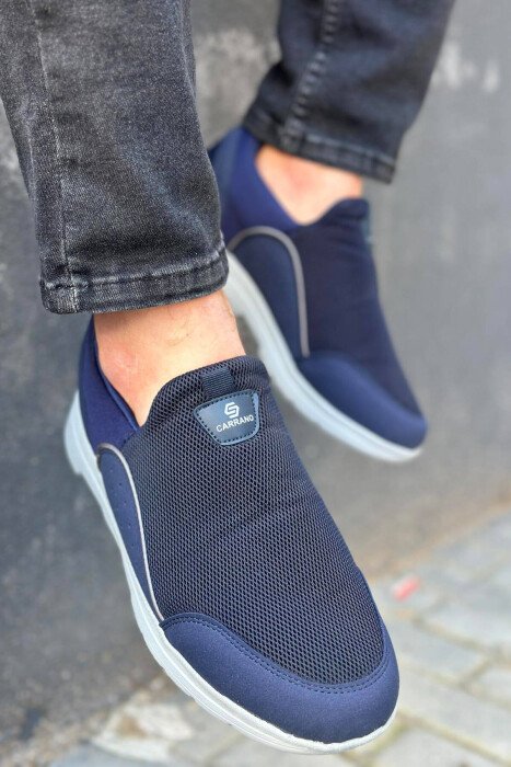 ONE COLOR SIMPLE MEN SNEAKERS BLUE/BLU - KLAUDIO FASHION