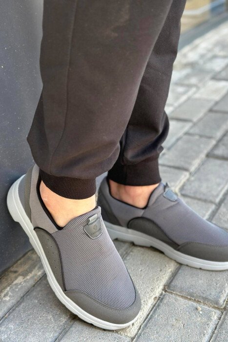 ONE COLOR SIMPLE MEN SNEAKERS GREY/GRI - KLAUDIO FASHION