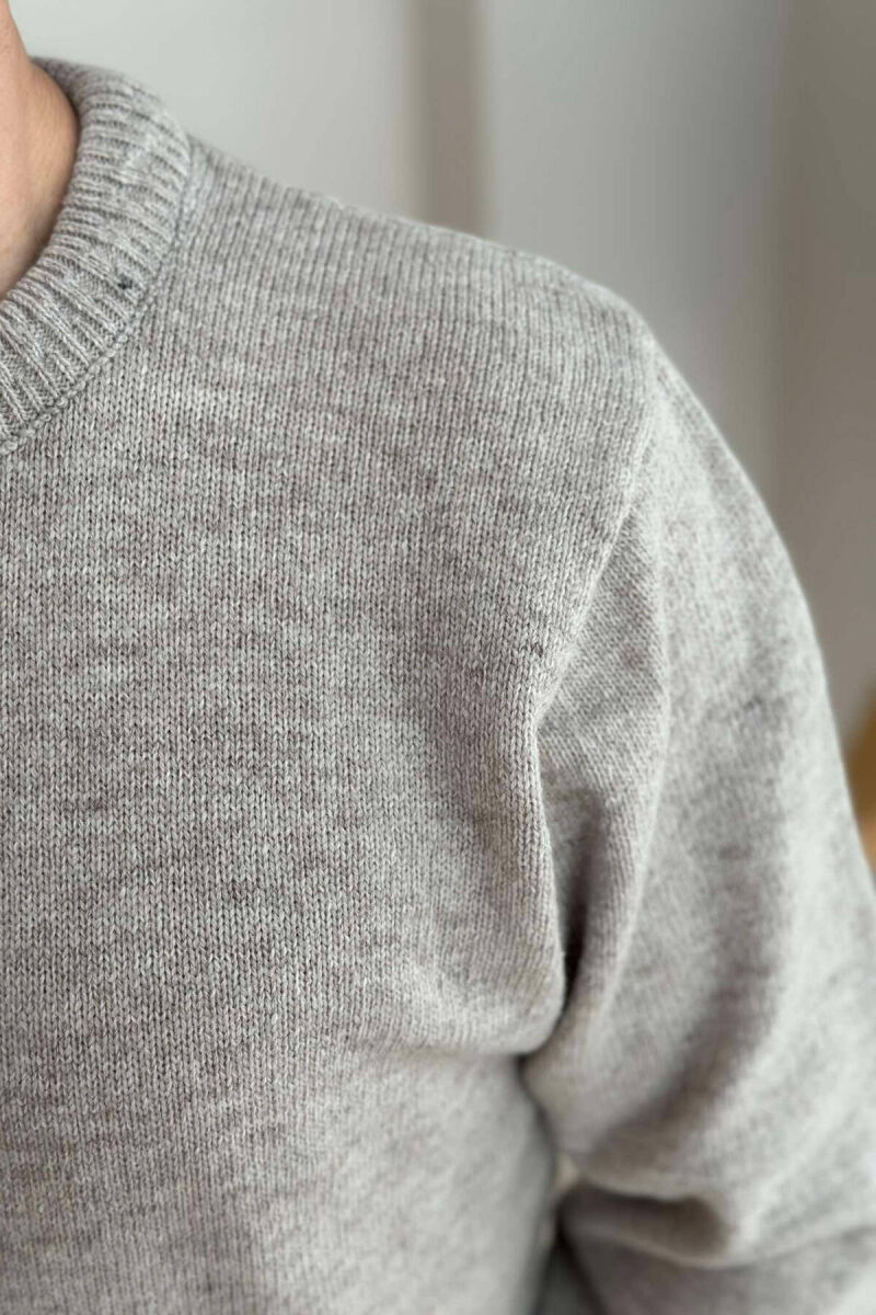ONE COLOR SIMPLE MEN SWEATER LIGHT BEIGE/BZHZB - 3