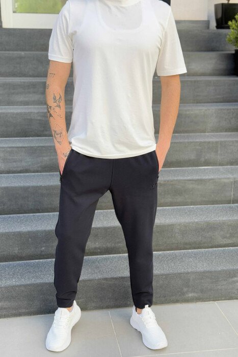 ONE COLOR SIMPLE MEN SWEATPANTS BLACK/ E ZEZE - 2
