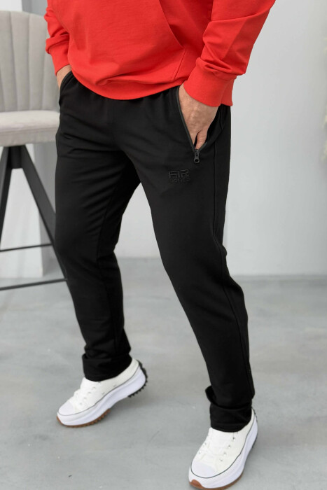 ONE COLOR SIMPLE MEN SWEATPANTS BLACK/ E ZEZE - 5