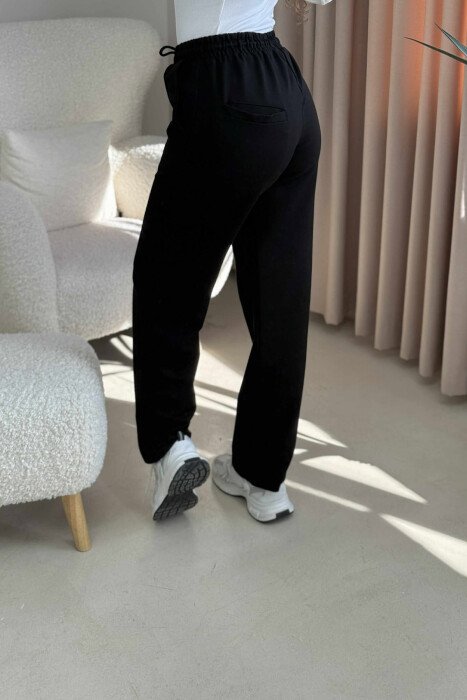 ONE COLOR SIMPLE WOMEN SWEATPANTS BLACK/ E ZEZE - 4