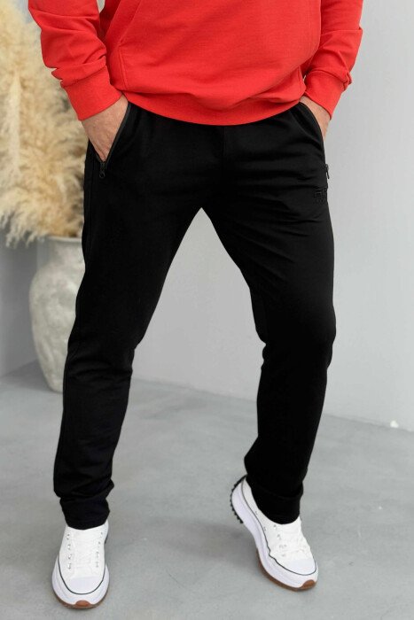 ONE COLOR SIMPLE MEN SWEATPANTS BLACK/ E ZEZE 