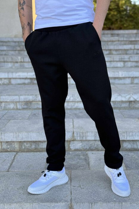 ONE COLOR SIMPLE MEN SWEATPANTS BLACK/ E ZEZE - KLAUDIO FASHION
