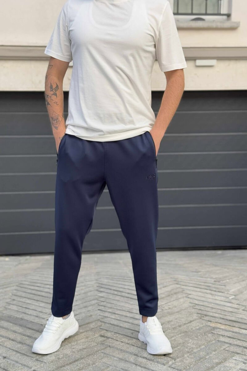 ONE COLOR SIMPLE MEN SWEATPANTS BLUE/BLU - 2