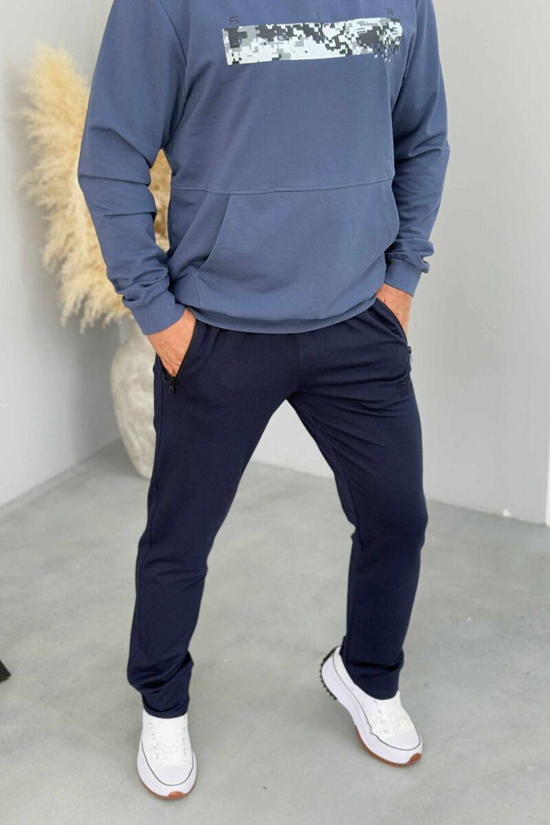 ONE COLOR SIMPLE MEN SWEATPANTS BLUE/BLU - 2