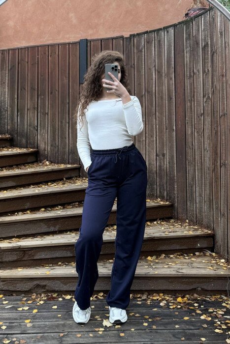ONE COLOR SIMPLE WOMEN SWEATPANTS BLUE/BLU - 1