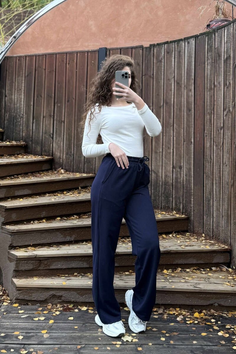 ONE COLOR SIMPLE WOMEN SWEATPANTS BLUE/BLU - 2