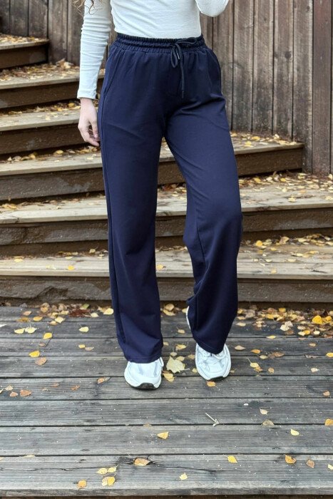ONE COLOR SIMPLE WOMEN SWEATPANTS BLUE/BLU - 3