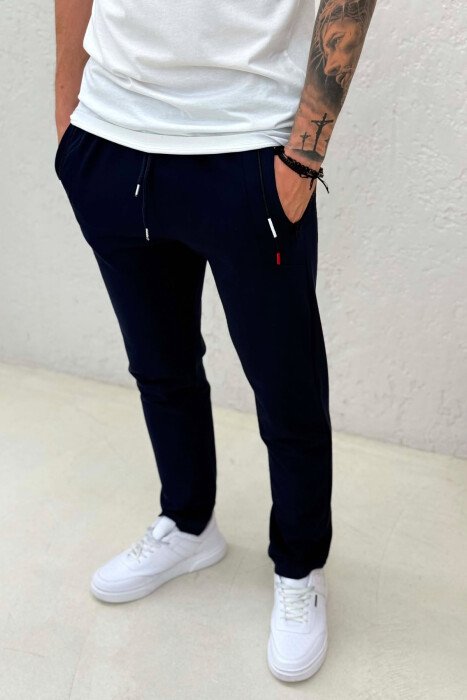 ONE COLOR SIMPLE MEN SWEATPANTS BLUE/BLU - 2