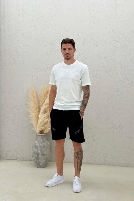 ONE COLOR SIMPLE MEN SHORT SWEATPANTS BLUE/BLU 