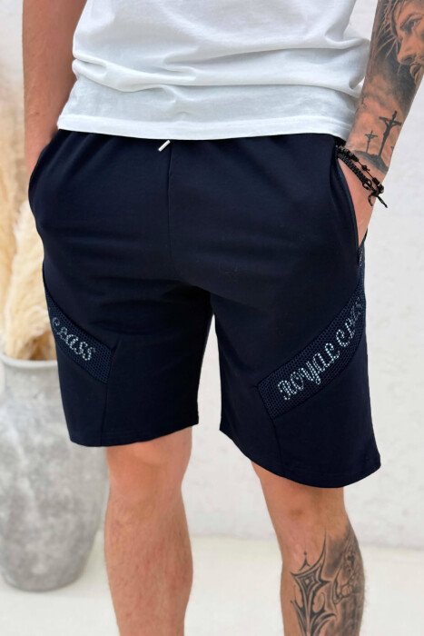 ONE COLOR SIMPLE MEN SHORT SWEATPANTS BLUE/BLU - 2