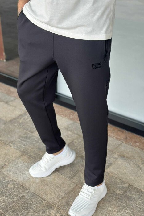 ONE COLOR SIMPLE MEN SWEATPANTS DARK GREY/GEE - KLAUDIO FASHION