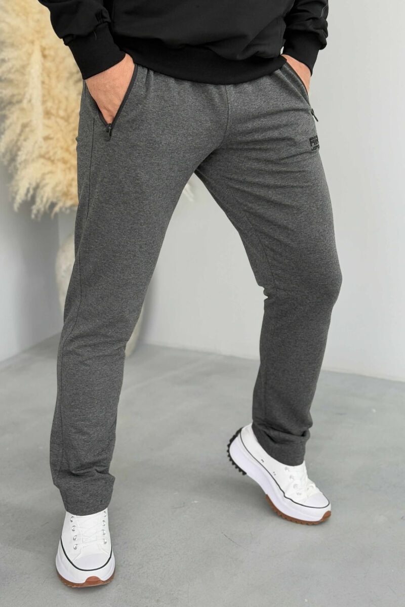 ONE COLOR SIMPLE MEN SWEATPANTS DARK GREY/GEE - 3