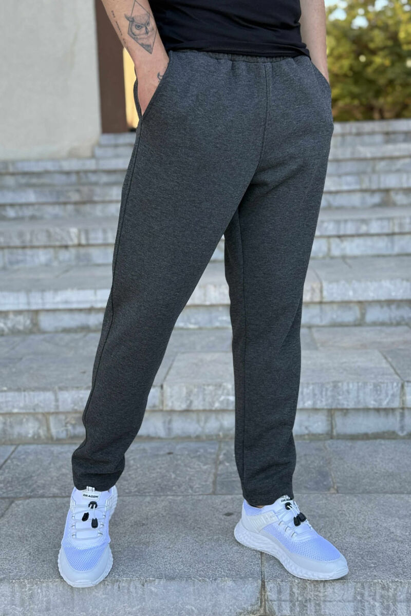 ONE COLOR SIMPLE MEN SWEATPANTS DARK GREY/GEE - 4
