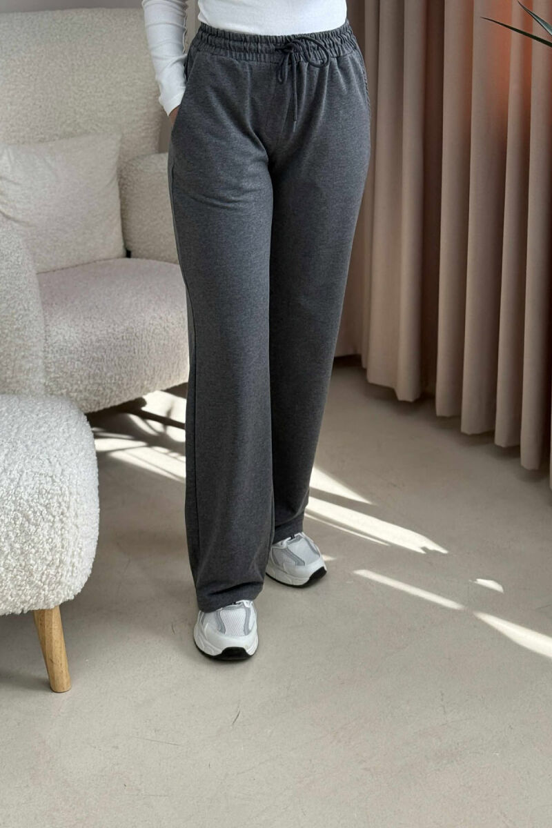 ONE COLOR SIMPLE WOMEN SWEATPANTS DARK GREY/GEE - 3